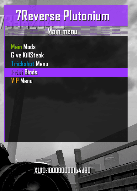 Emplacement du XUID dans le menu